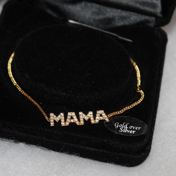 R.H. Macy & Co Fine Jewelry MAMA Bracelet Gold over Silver 14K Gold Plated - Picture 1 of 5